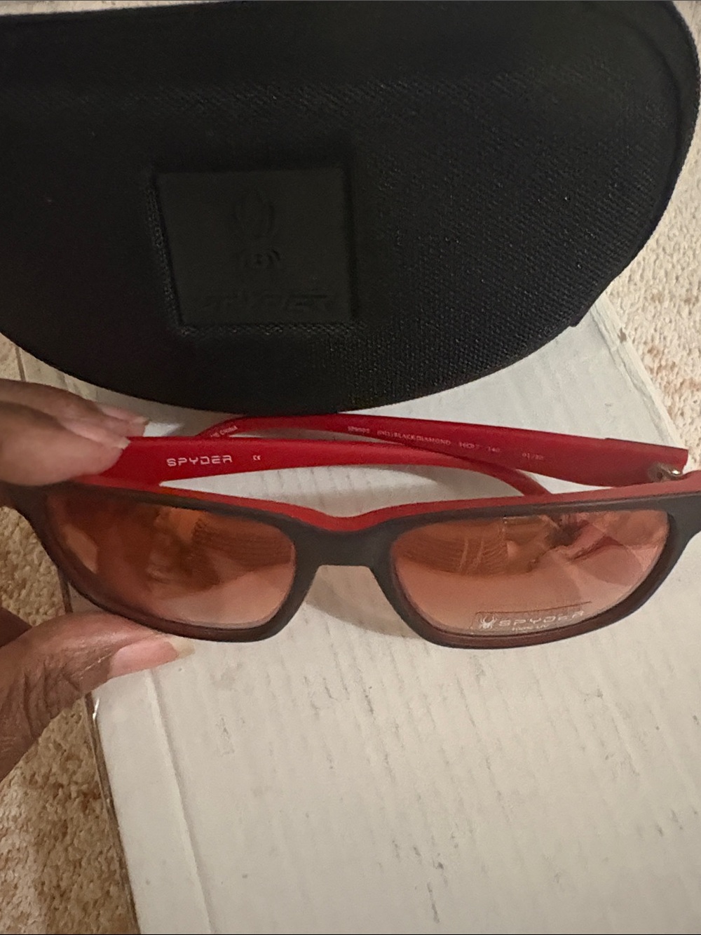 Spyder Red Sunglasses with Amber Lenses